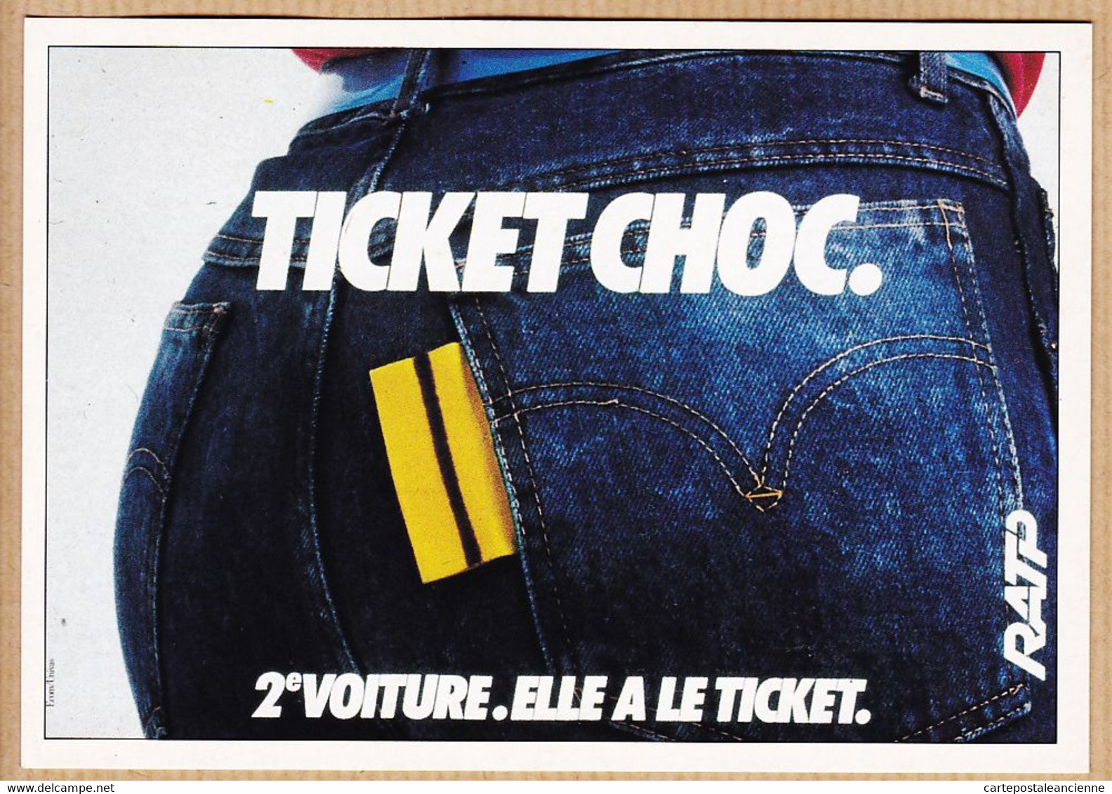 X75610 PARIS RATP Le TICKET CHOC 2e Voiture Campagne Publicitaire ECOM 1982 REPRODUCTION ATLAS 1992 - Stations, Underground