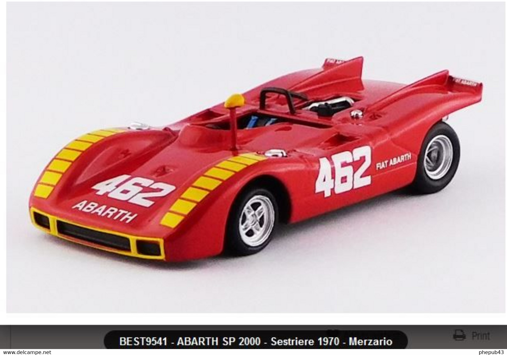 Abarth SP 2000 - Arturo Merzario - Sestriere 1970 #462 - Best Model - Best Model