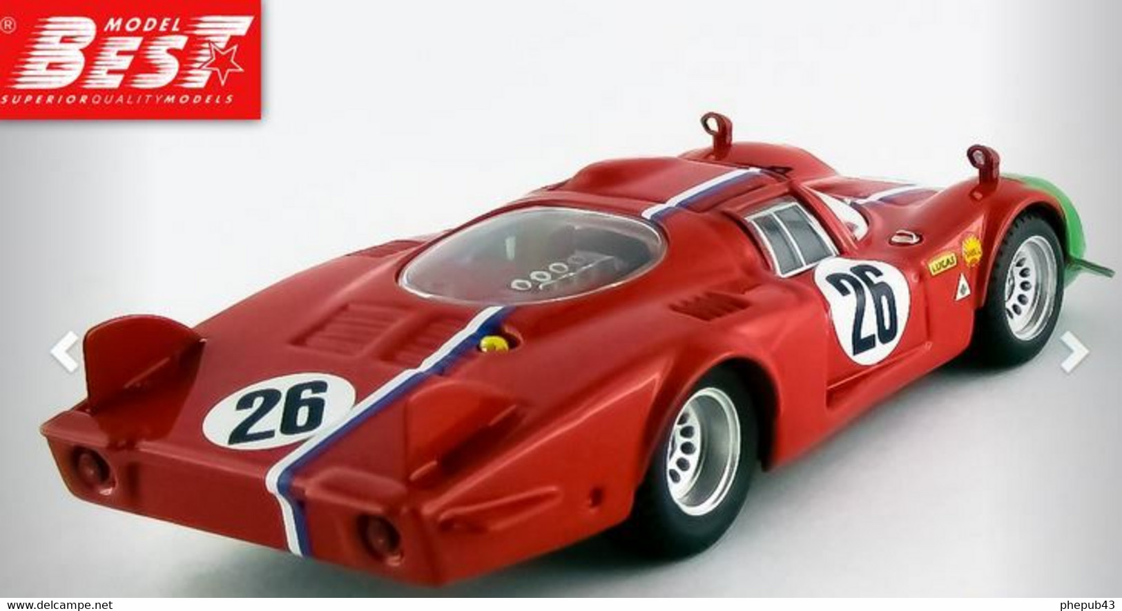 Alfa Romeo 33.2 LM - Trosch/Gosselin - 1000 Kms Monza 1968 #26 - Best Model - Best Model