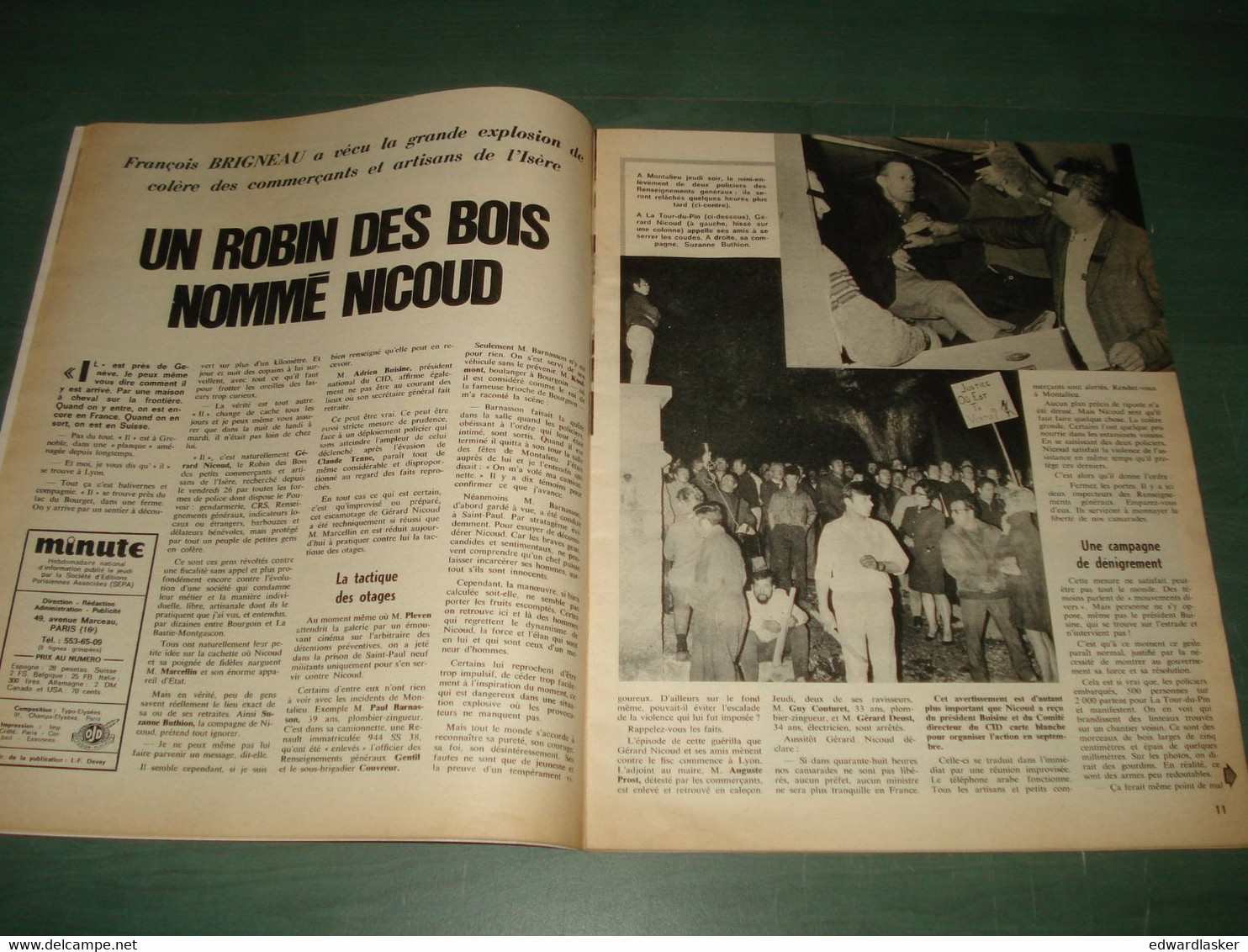 Politics - journal MINUTE n°390 - 1969 - La Menace De Gaulle - Malraux -  François Brigneau