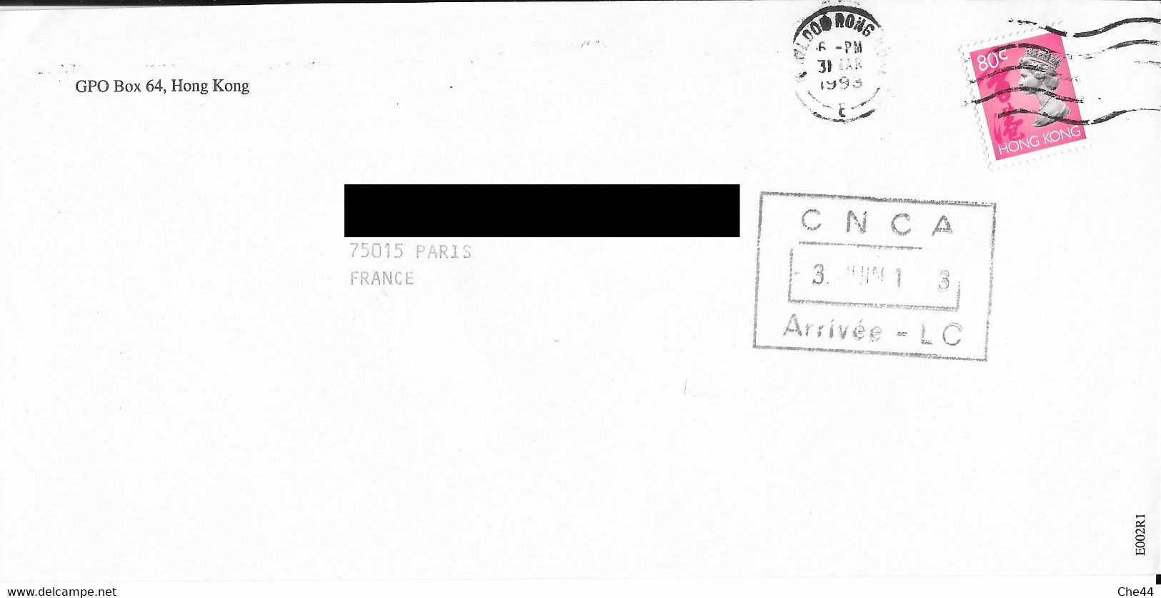 Lettre De Hong Kong Pour La France. (Voir Commentaires) - Lettres & Documents
