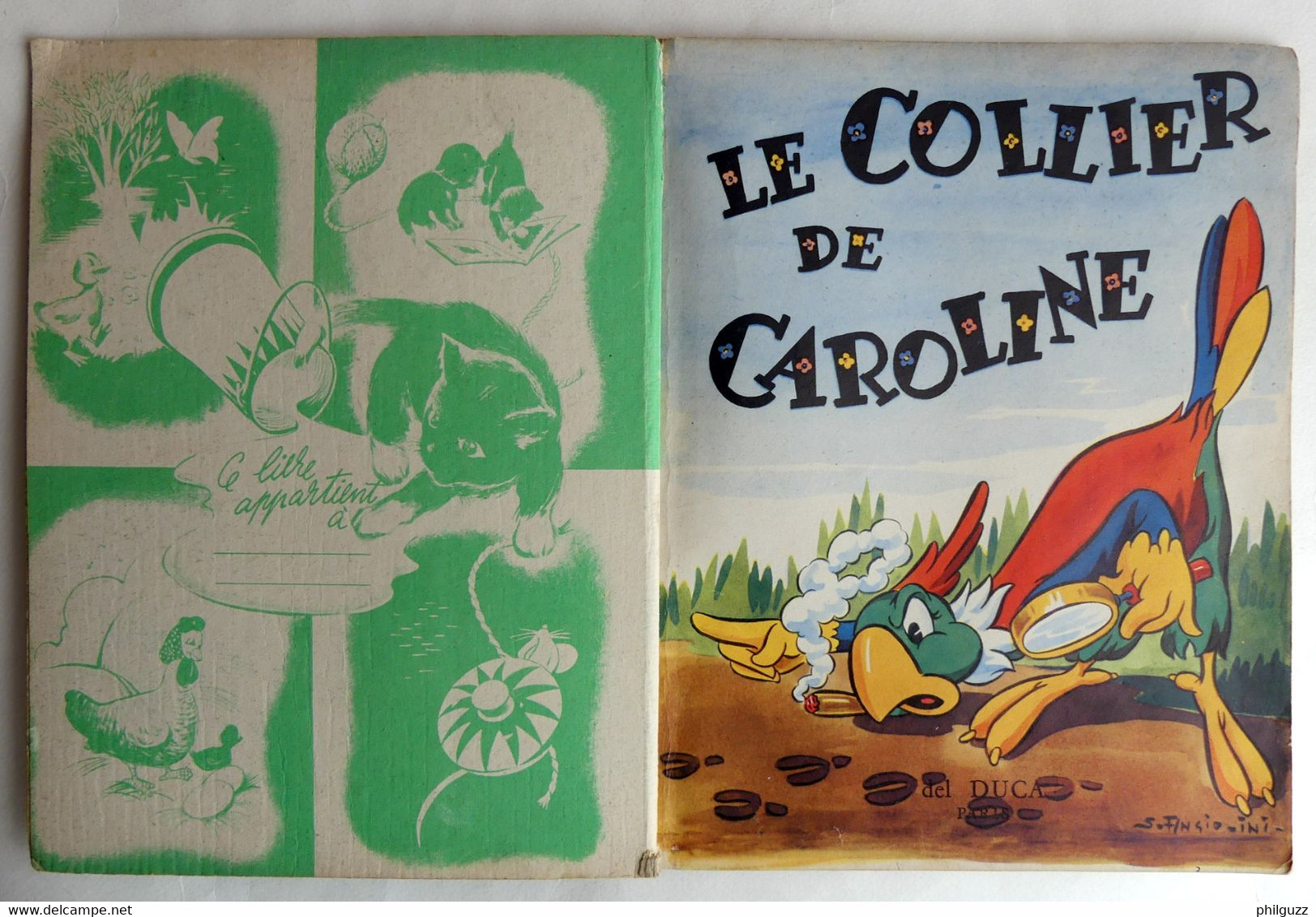 MINI ALBUM LIVRE LES NOUVEAUX CONTES DE TATIE DEL DUCA 1955 LE COLLIER DE CAROLINE - Illustrateur ANGIOLINI Enfantina - Hachette