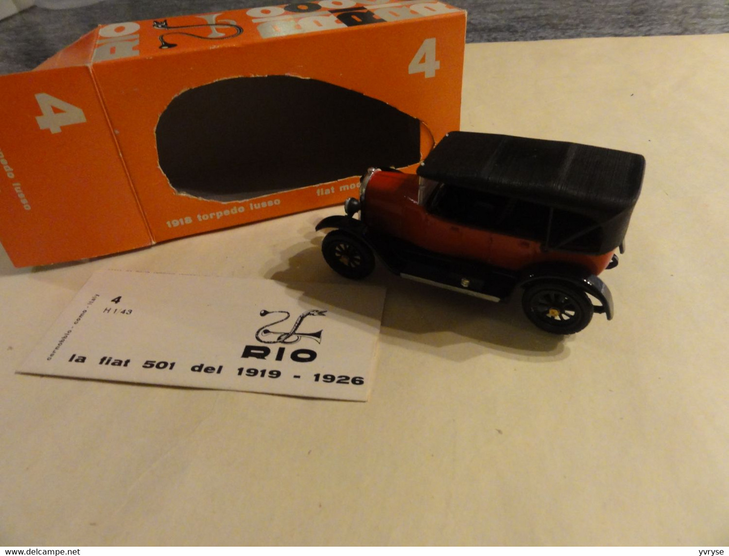 RIO Voiture Miniature N° 4 Fiat Model 501 S 1918 (style Rami Jmk) - Rio