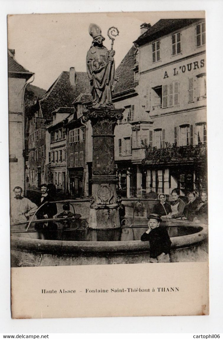 - CPA THANN (68) - Fontaine Saint-Thiébaut (belle Animation) - Editions Schmitt - - Thann