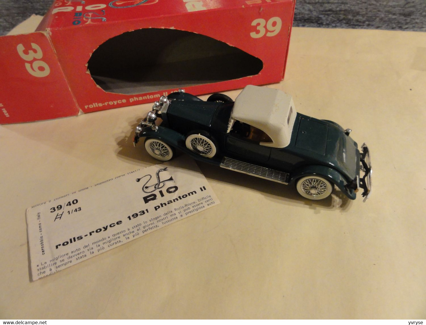 RIO Voiture Miniature N° 39 Rolls Royce 1931 (style Rami Jmk) - Rio