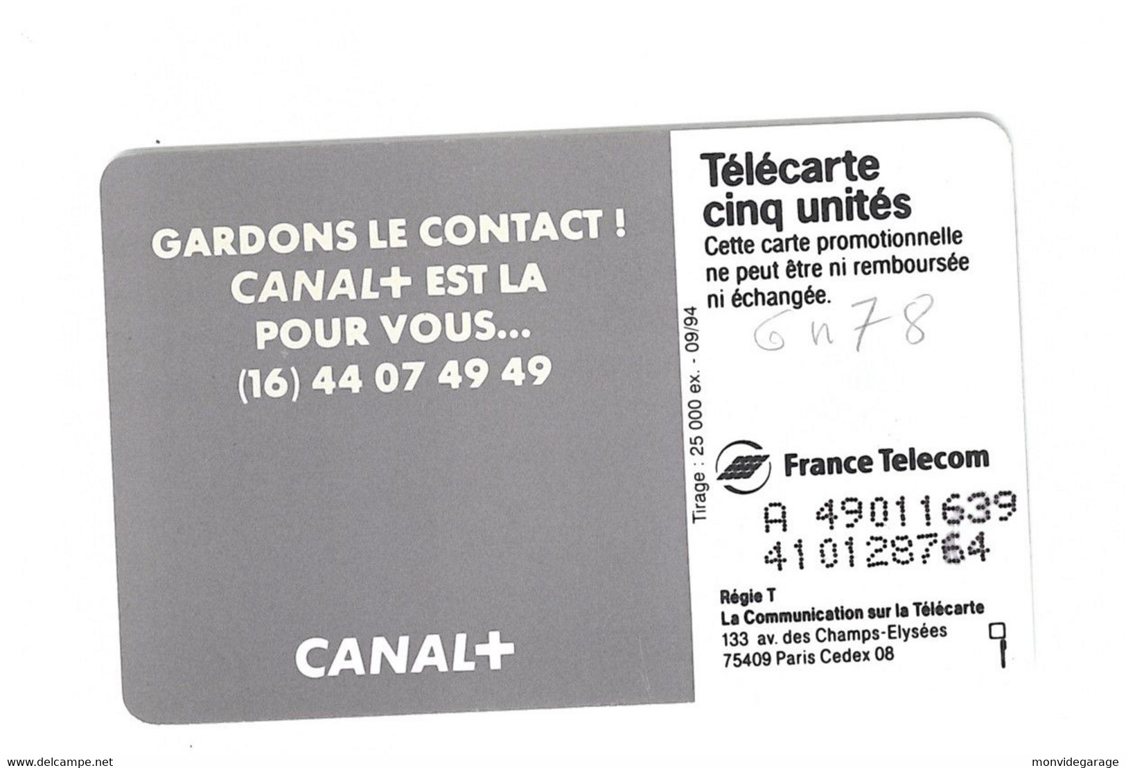 Gn 78 - Canal + - Variedades