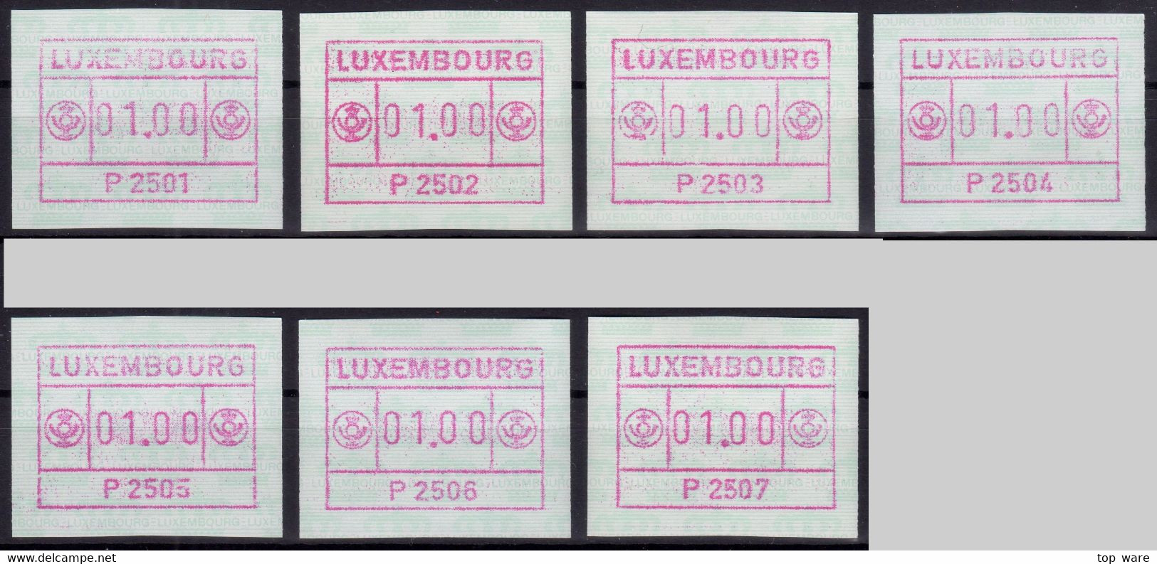 Luxemburg Luxembourg Timbres ATM 1-9 / Automatenmarken 1983-2021 Komplett, Postfrisch / Distributeurs Etiquetas - Automatenmarken