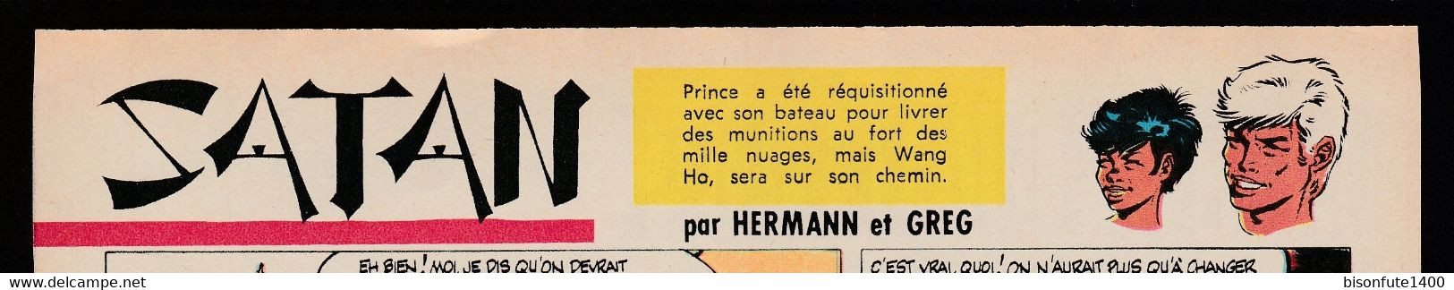 Bandeau Titre De Bernard Prince "Le Général Satan" Datant De 1967 Et Inédit Dans Les Bandes Dessinées En Album. - Bernard Prince