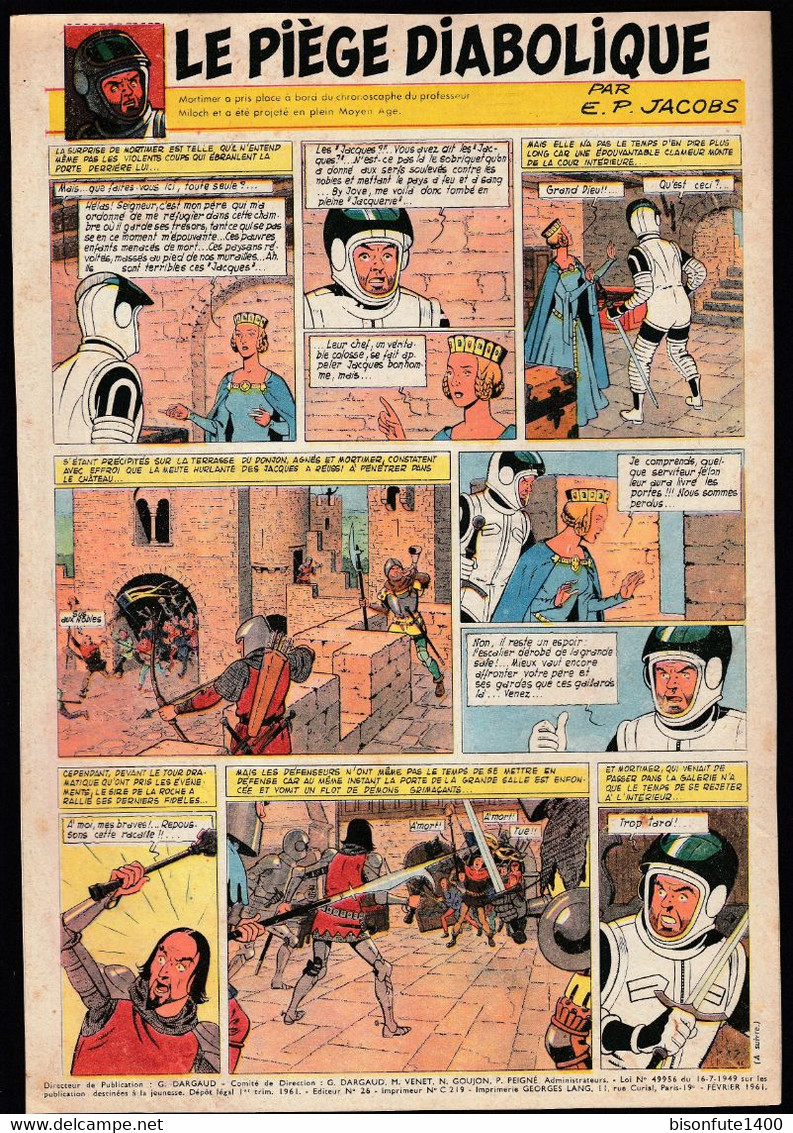 Bandeau Titre De Blake Et Mortimer " Le Piège Diabolique" De 1960 Inédit Dans Les Bandes Dessinées En Albums. - Blake & Mortimer