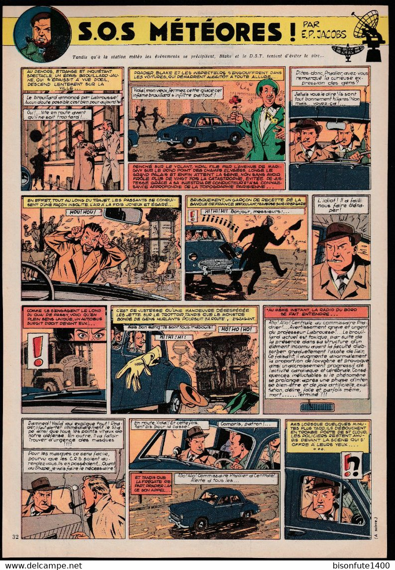 Bandeau Titre De Blake Et Mortimer " S.O.S. Météores" De 1958 Inédit Dans Les Bandes Dessinées En Albums. - Blake Et Mortimer