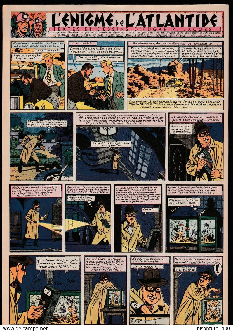 Bandeau Titre De Blake Et Mortimer " L'énigme De L'Atlantide" De 1955 Inédit Dans Les Bandes Dessinées En Albums. - Blake & Mortimer