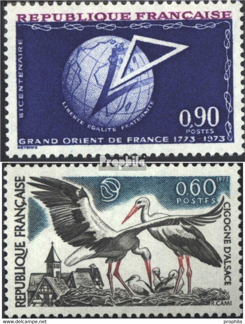 Frankreich 1830,1831 (kompl.Ausg.) Postfrisch 1973 Freimaurer, Naturschutz - Neufs