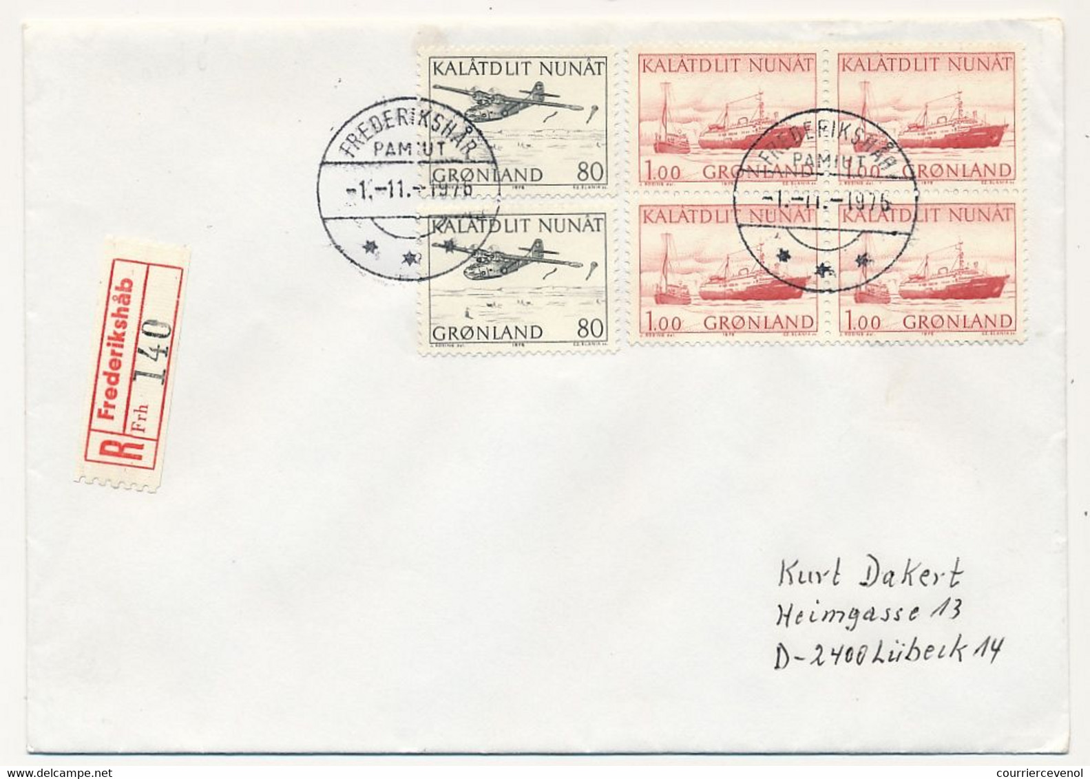 GROENLAND - 8 Enveloppes Affranchissements Composés Divers, Recommandées, Années 1973 à 1979 - Lettres & Documents