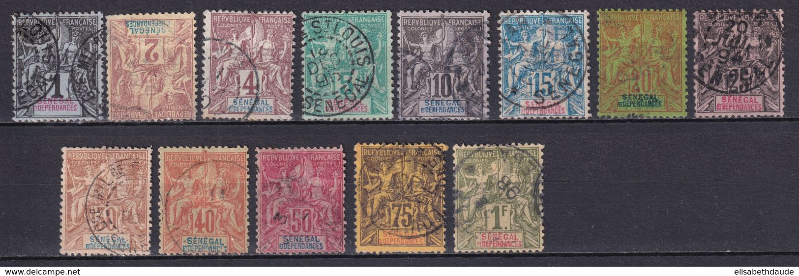 SENEGAL - YVERT 8/20 OBLITERES - COTE = 180 EUR. - Used Stamps