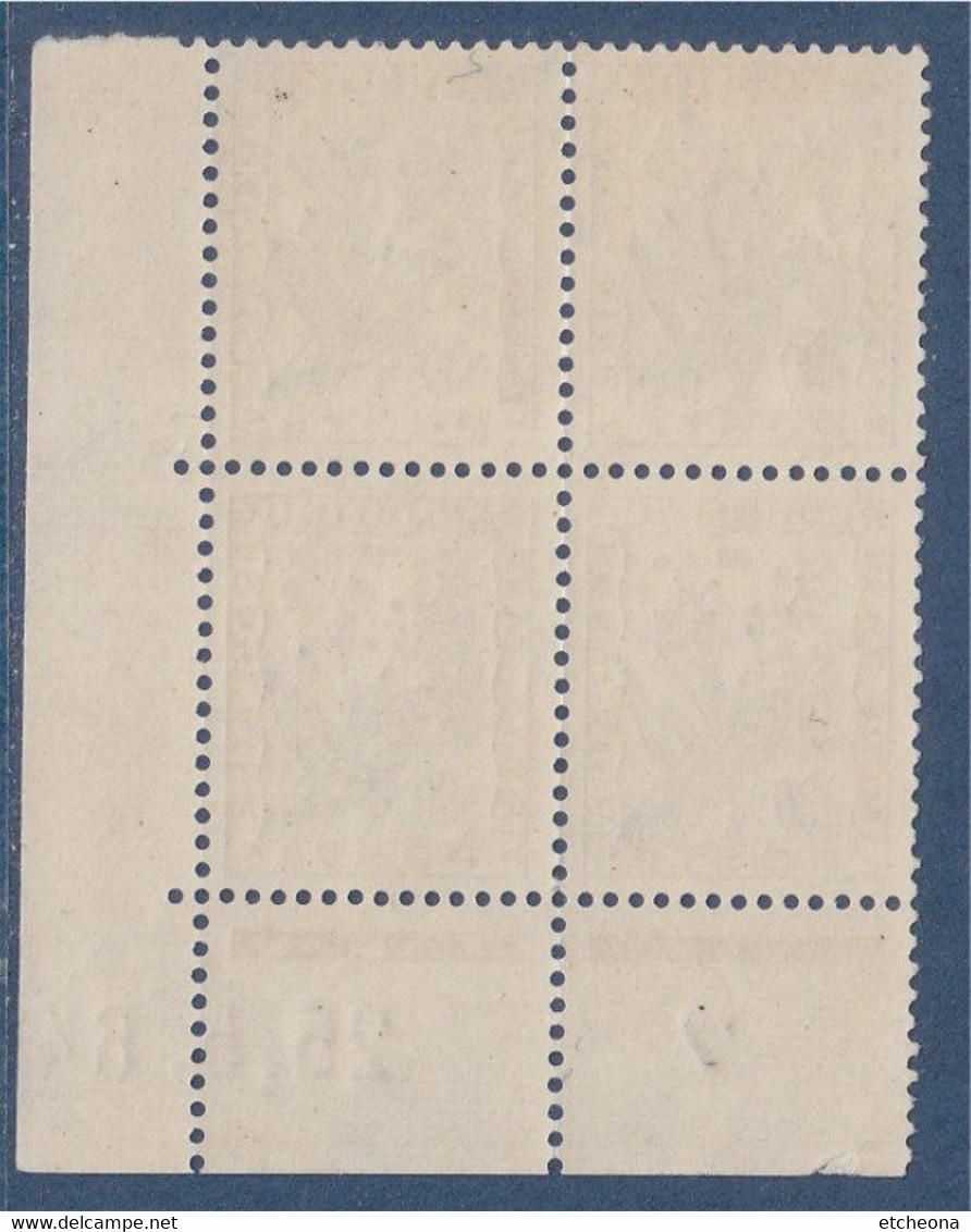 Timbre Taxe "fleurs Des Champs" Coin Daté 7  25.5.64 Neuf N°99 Myosotis 30c X4 - 1960-1969