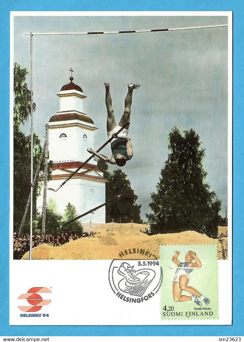 Finnland / Suomi 1994  Mi.Nr. 1254 , Leichtathletik-Europameisterschaften Helsinki - Maximum Card - Helsinki 5.5.1994 - Tarjetas – Máximo