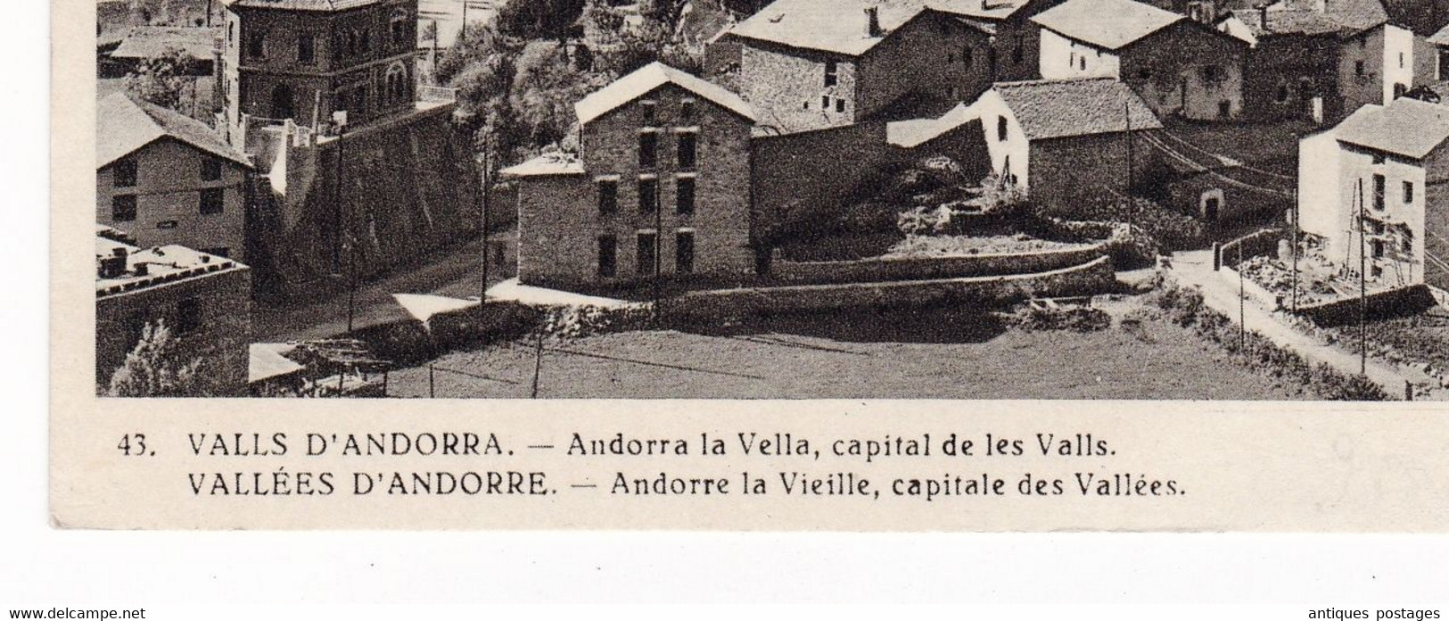 Carte Postale Andorre La Vieille 1952 Val D'Andorre Valls Andorra YT# 130 Pour Castelnaudary Aude Valenti Claverol - Covers & Documents