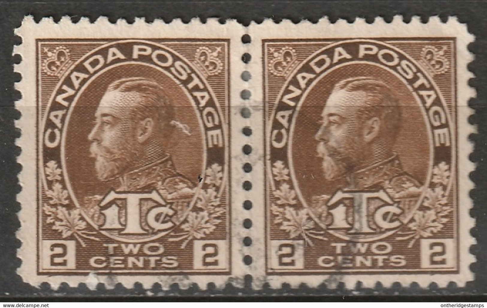 Canada 1916 Sc MR4  War Tax Pair Used Die II - Oorlogsbelastingen