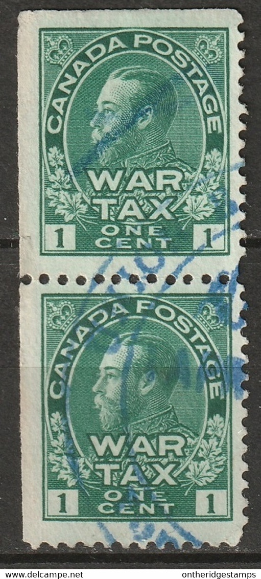 Canada 1915 Sc MR1  War Tax Pair Used - War Tax