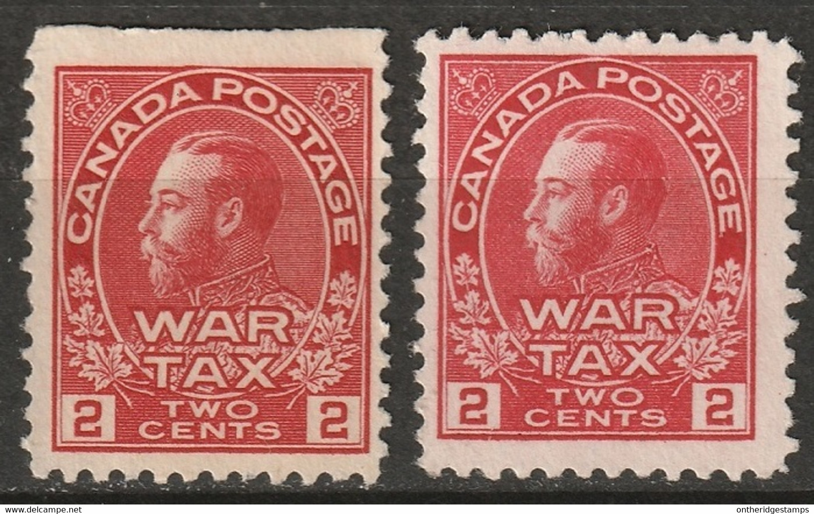 Canada 1915 Sc MR2,MR2a  War Tax Shades MNG(*) - War Tax