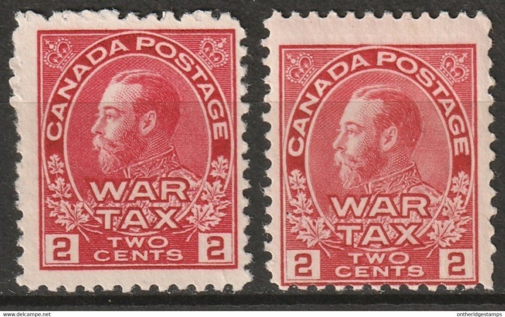 Canada 1915 Sc MR2,MR2a  War Tax Shades MNG(*) - Tassa Di Guerra