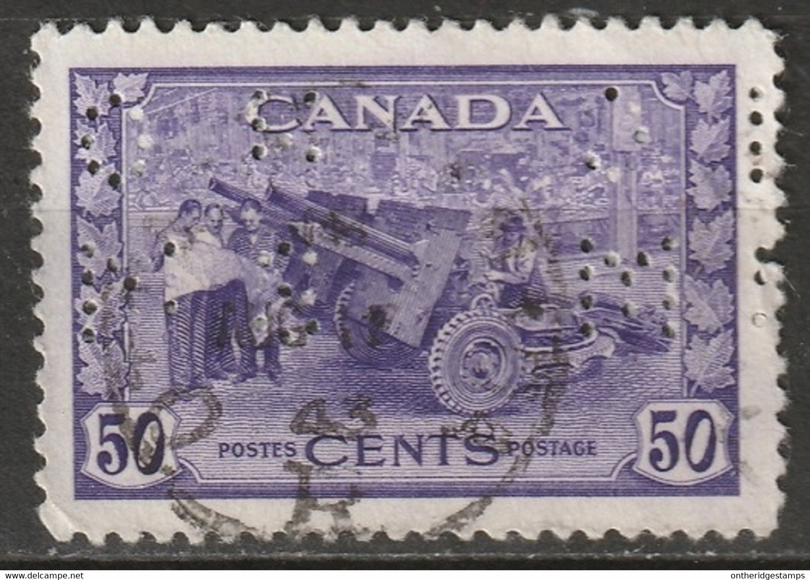 Canada 1942 Sc O261  Official Small OHMS Perfin Used - Perforadas