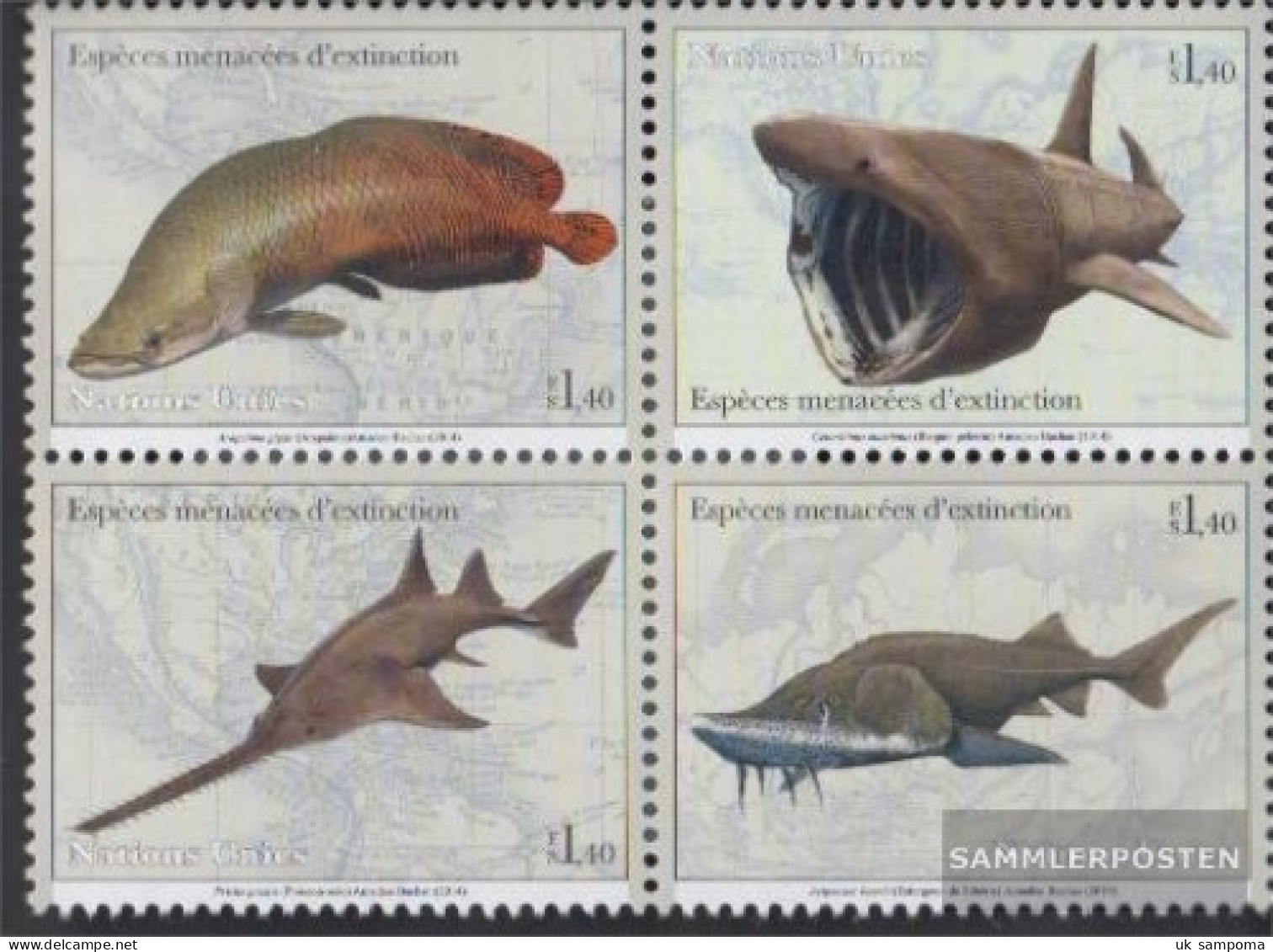 UN - Geneva 884-887 Block Of Four (complete Issue) Unmounted Mint / Never Hinged 2014 Fish - Nuovi