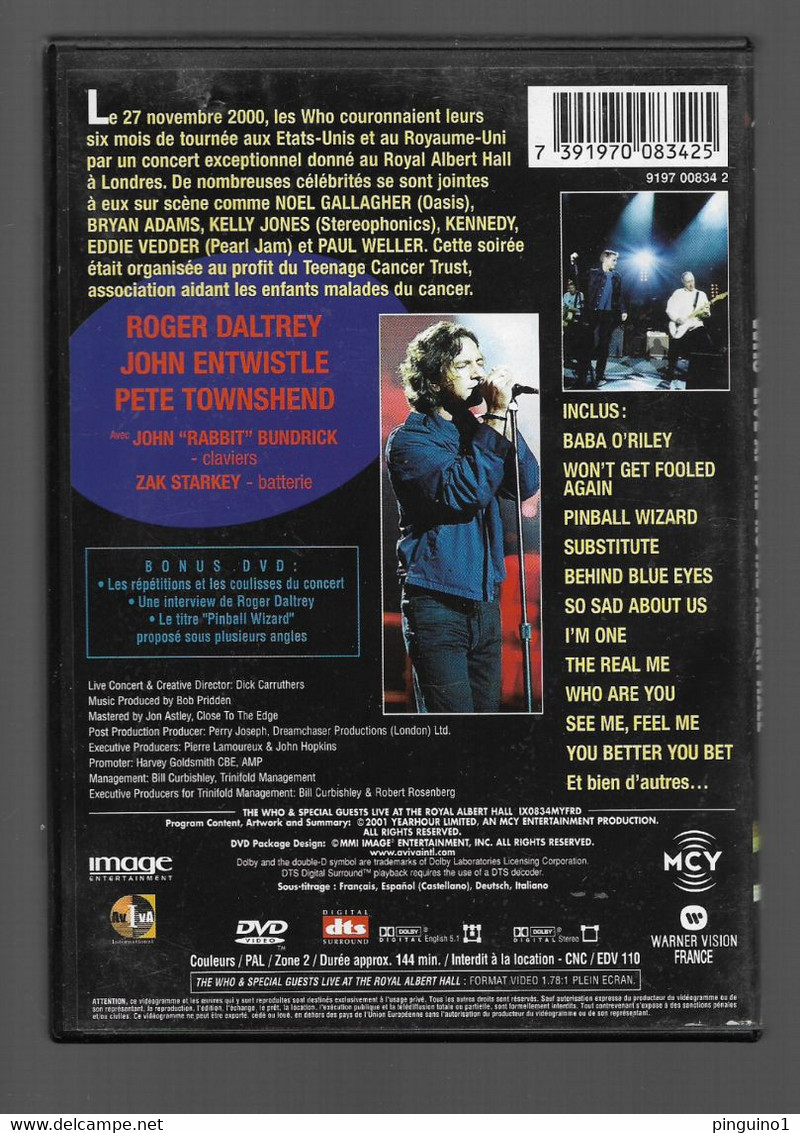 The Who & Special Guests Live At The Royal Albert Hall Dvd - DVD Musicaux