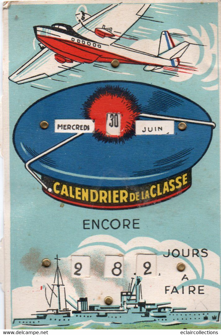 Thème Carte Postale  A Système :  Calendrier De La Classe. Le Pompon Du Marin   (voir Scan) - Cartoline Con Meccanismi