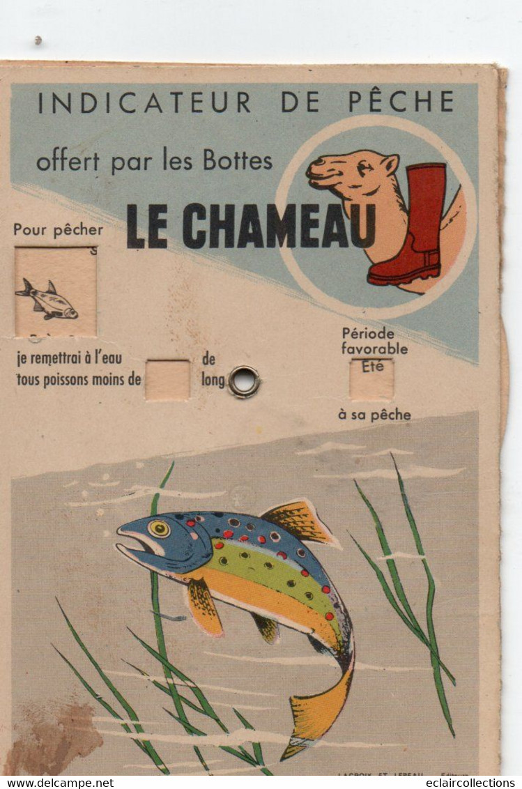 Thème Carte Postale  A Système :Double Sujet. Indicateur De Chasse Et De Pêche  . Bottes Le Chameau - (voir Scan) - A Systèmes
