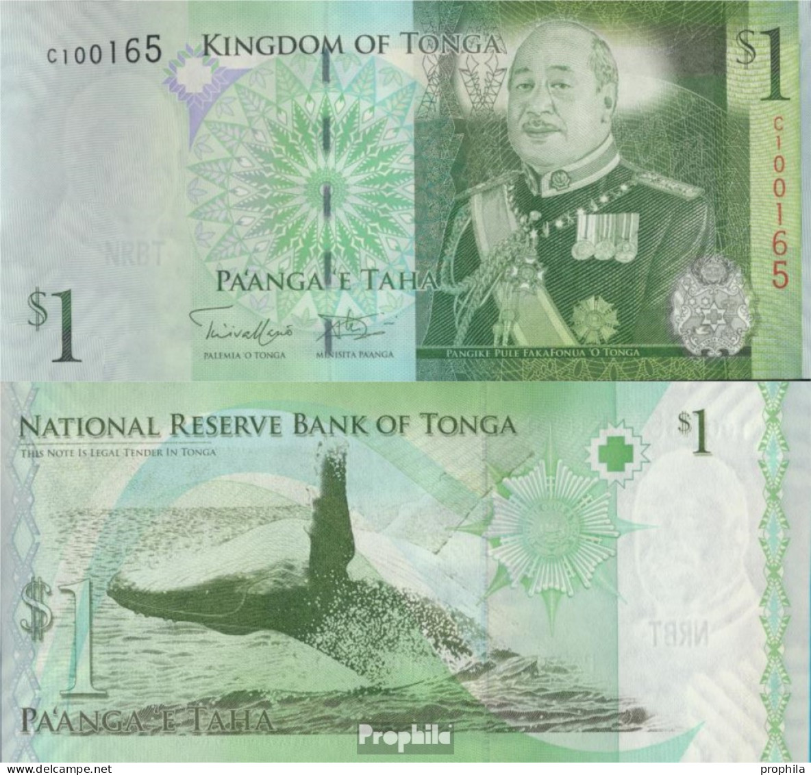 Tonga Pick-Nr: 37 Bankfrisch 2008 1 Paanga - Tonga