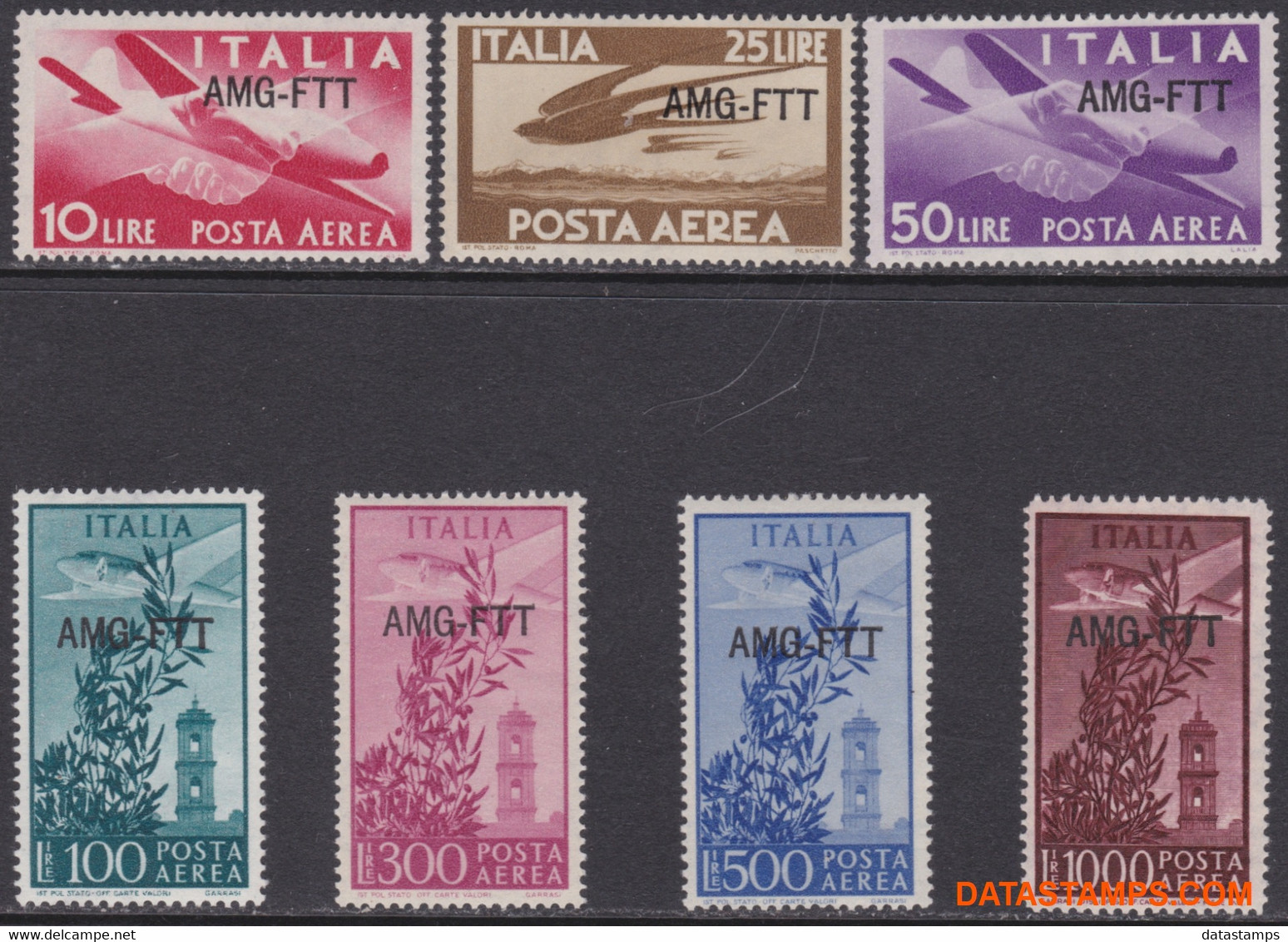 Trieste 1949/1952 - Mi:93/98 + 174, Yv:PA 17/23, Airmail Stamps - XX - Airmail - Luftpost