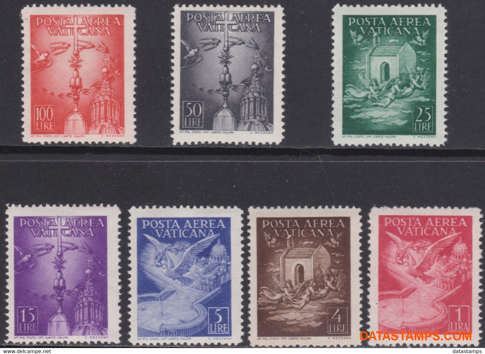 Vaticaan 1947 - Mi:140/146, Yv:PA 9/15, Penalty Stamps - XX - Airmail - Taxes