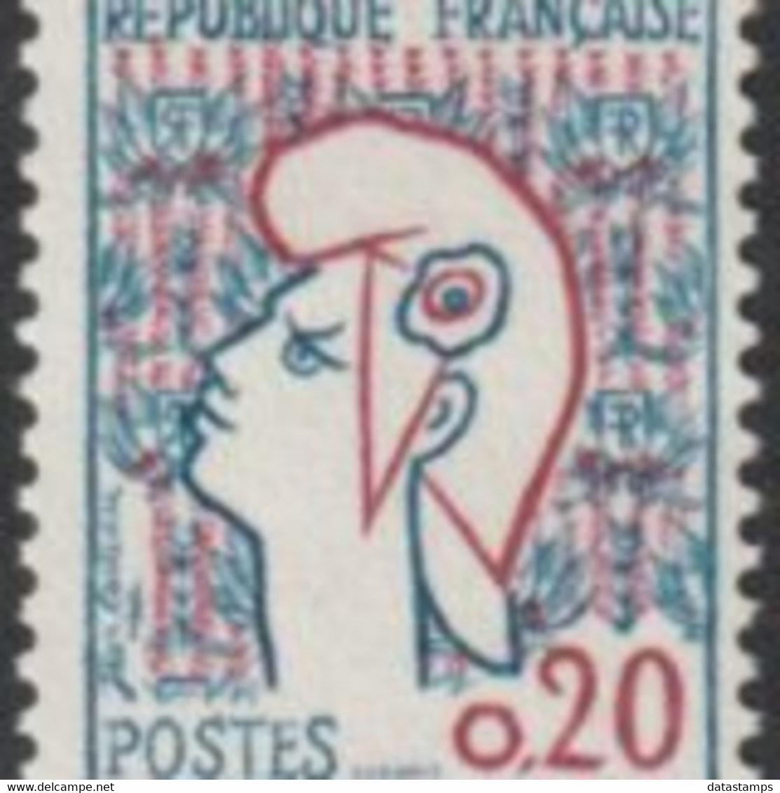 Frankrijk 1960 - Mi:1335, Yv:1282a, Stamp - XX - Marianne Cocteau - 1961 Marianne De Cocteau