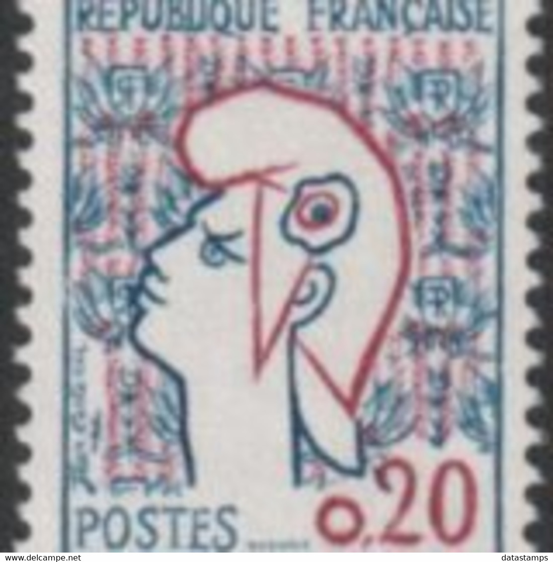 Frankrijk 1960 - Mi:1335, Yv:1282a, Stamp - XX - Marianne Cocteau - 1961 Marianne (Cocteau)