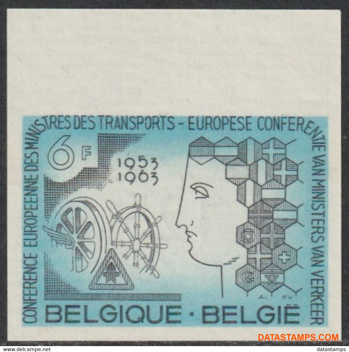 België 1963 - Mi:1313, Yv:1253, OBP:1253, Stamp - □ - European Conference Traffic - Sonstige & Ohne Zuordnung