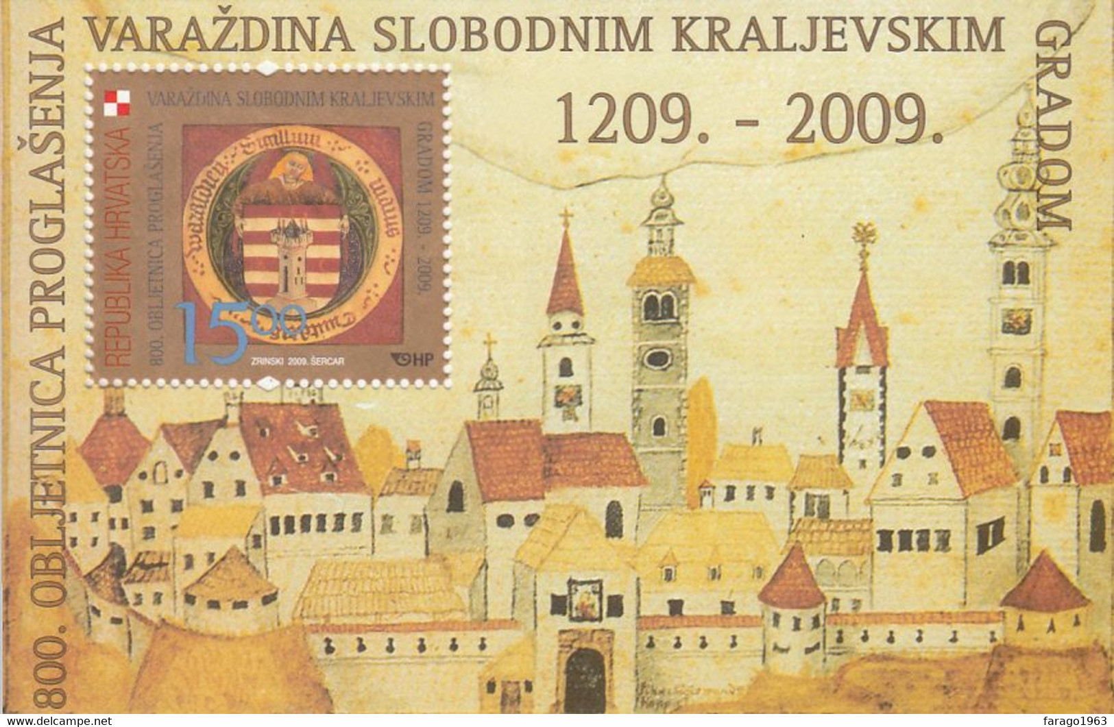 2009 Croatia Varazdin Souvenir Sheet MNH @ BELOW FACE VALUE - Croazia