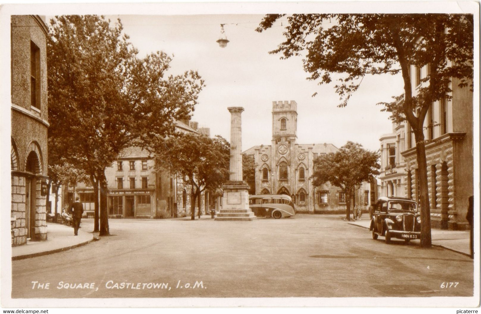 The Square, Castletown, Isle Of Man C1940s Car (RA Series-Real Photograph) - Isle Of Man