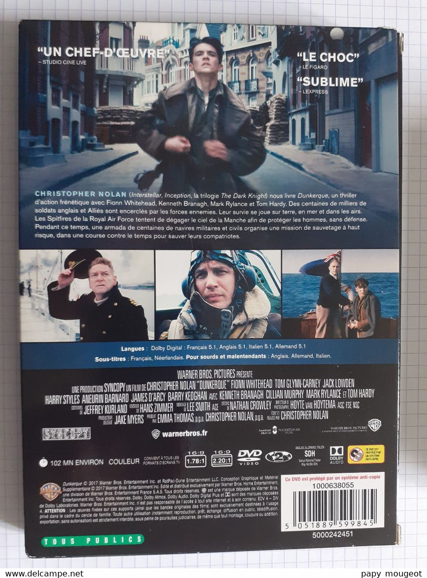 Dunkerque - Film De Christopher Nolan - 2017 - Jacquette Carton - Comme Neuf, Non Visionné - History