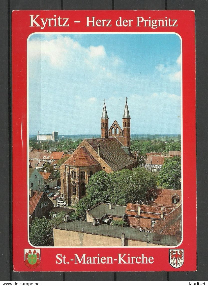 Deutschland Ansichtskarte KYRITZ St.-Marien-Kirche 1995 Gesendet, Mit Briefmarke - Kyritz