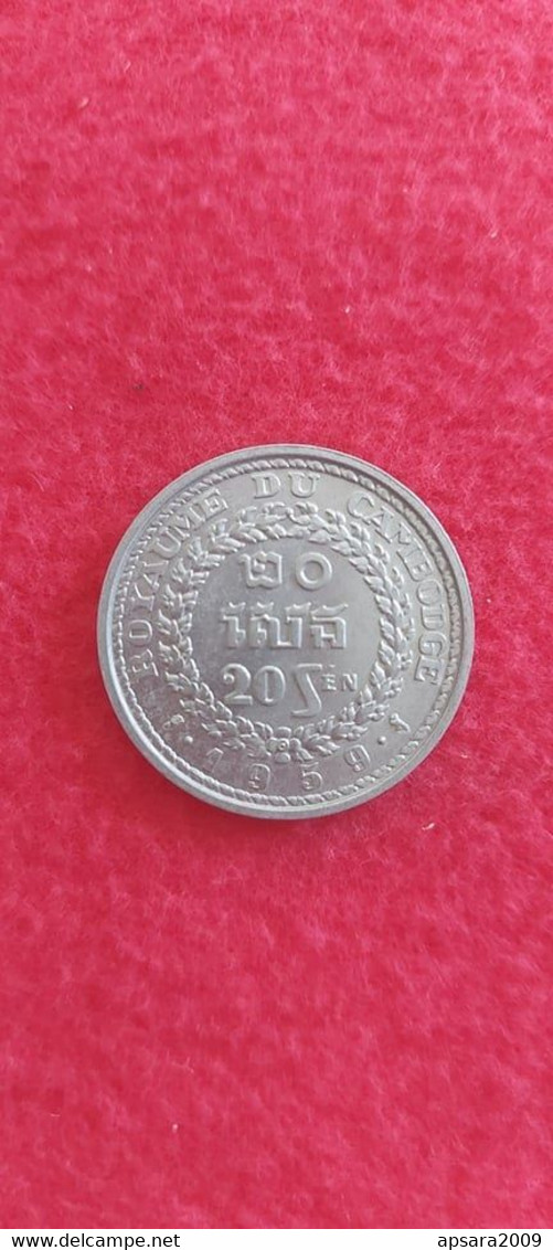 CAMBODGE / CAMBODIA/ Coin 20 Sen  Khmer 1959 - Cambodja