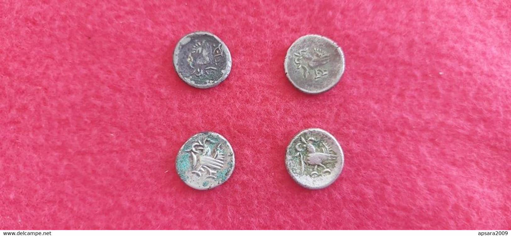 CAMBODGE / CAMBODIA/ 4 Coins Silver Khmer Antique - Camboya