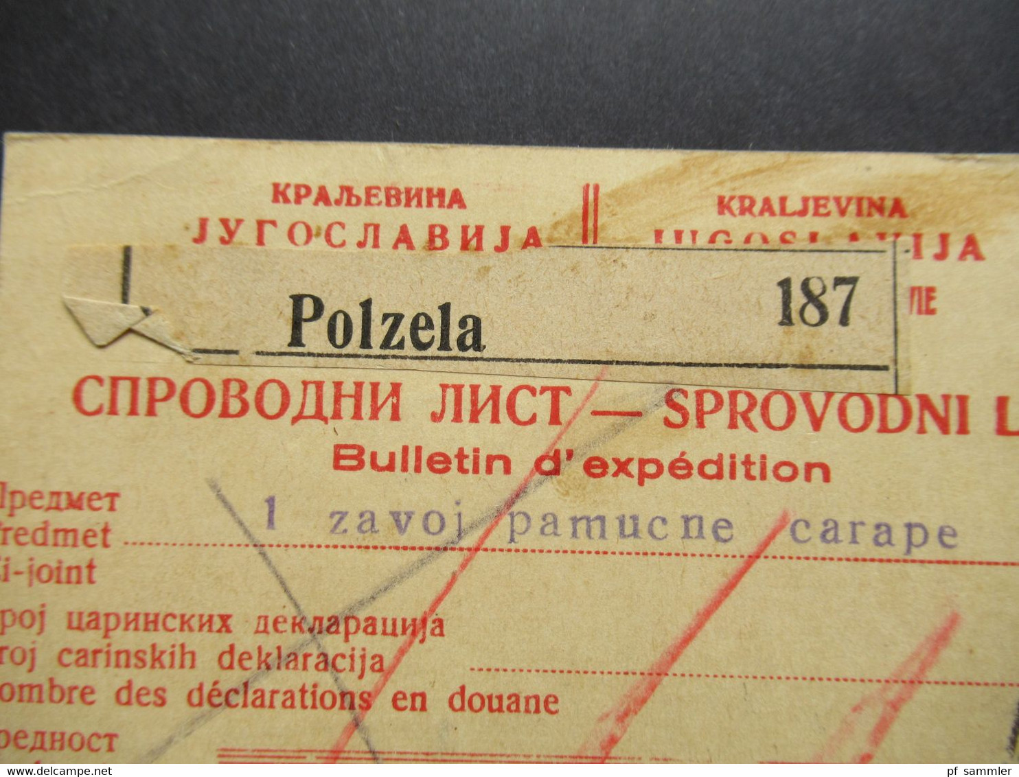 Jugoslawien 1931 Bulletin D'expedition Postanweisung Polzela - Beograd König Alexander Nr. 230 (3) Und Nr. 231 (14) - Covers & Documents