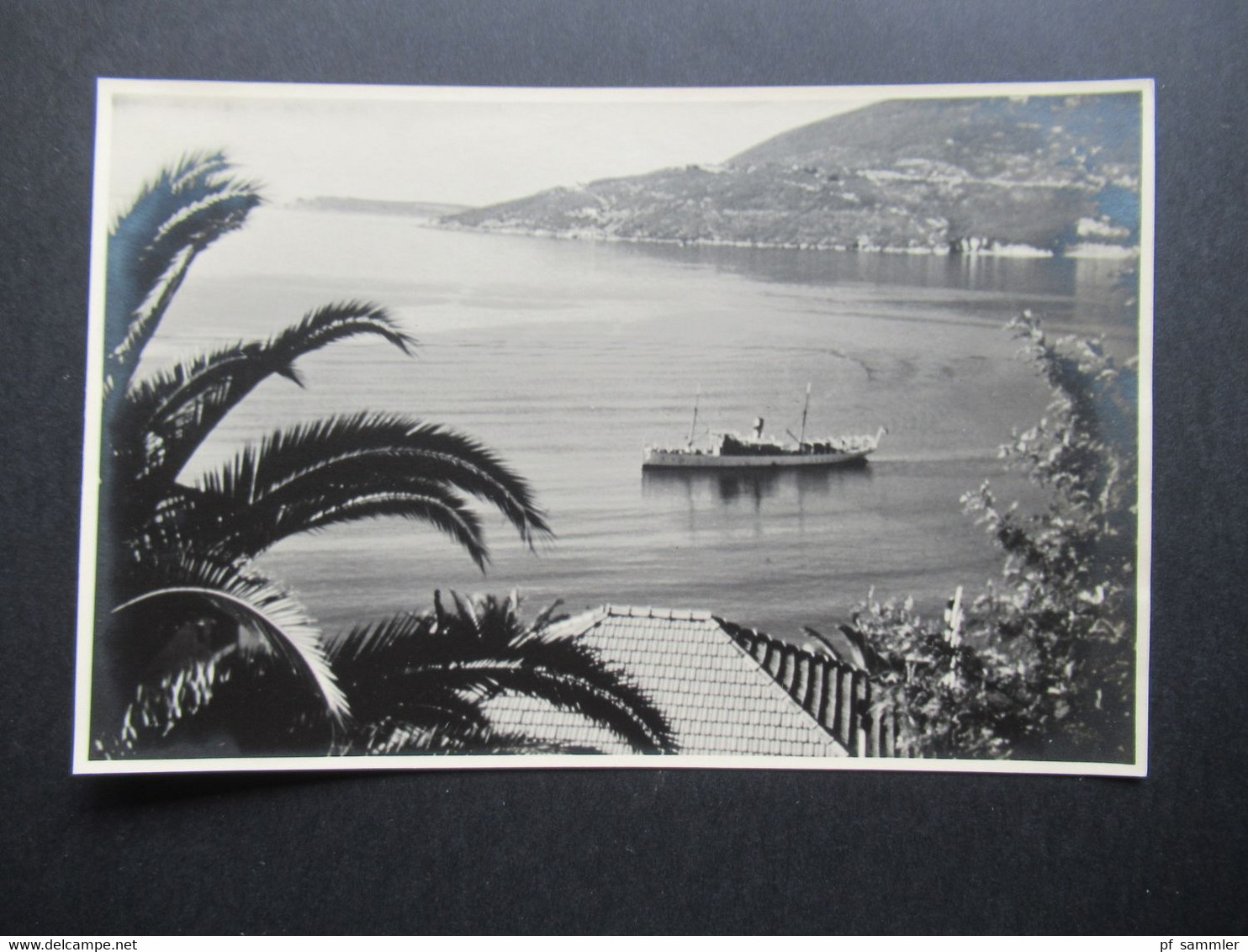 Echtfoto 1938 Schiff / Dampfer In Der Bucht Von Copla / Ercegovic Großes Format 17x11cm - Boats
