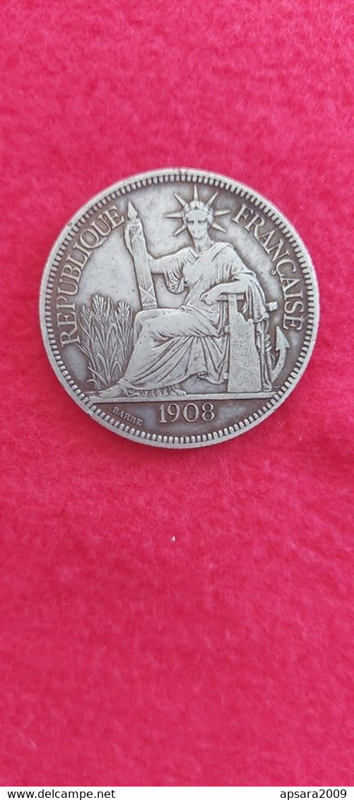 CAMBODGE / CAMBODIA/ Coin Silver Indochine 1908 - Cambodia