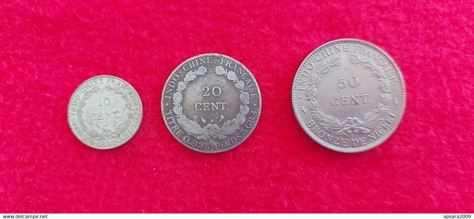 CAMBODGE / CAMBODIA/ 3 Coins 10, 20, 50 Cent Indochine - Camboya