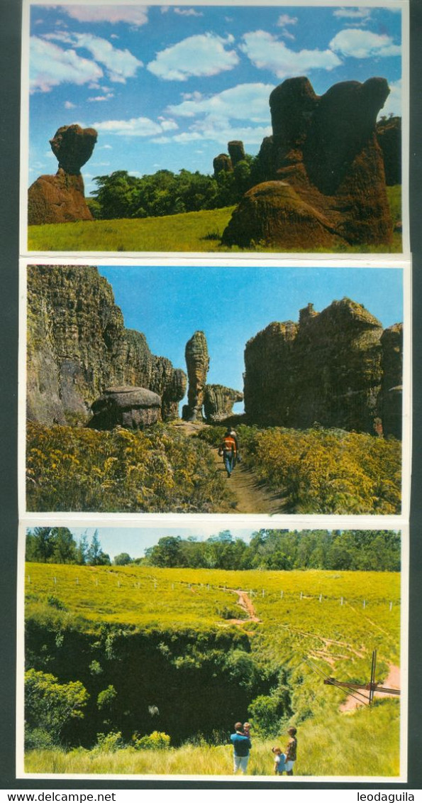 BRAZIL -  VILA VELHA - PARANÁ  PANORAMIC  VIEWS  -  12 UNUSED CARDS ON LEAFLET - Curitiba