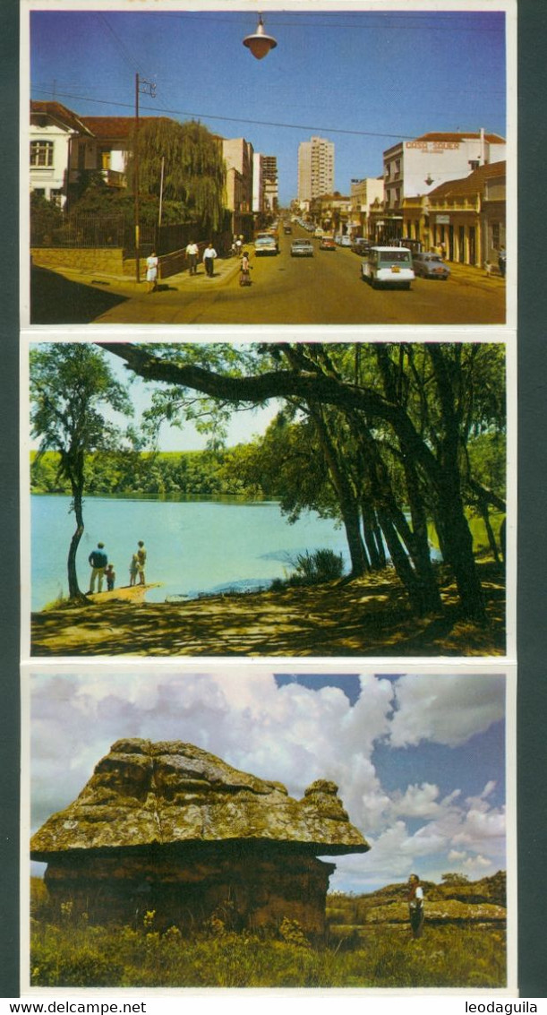 BRAZIL -  VILA VELHA - PARANÁ  PANORAMIC  VIEWS  -  12 UNUSED CARDS ON LEAFLET - Curitiba