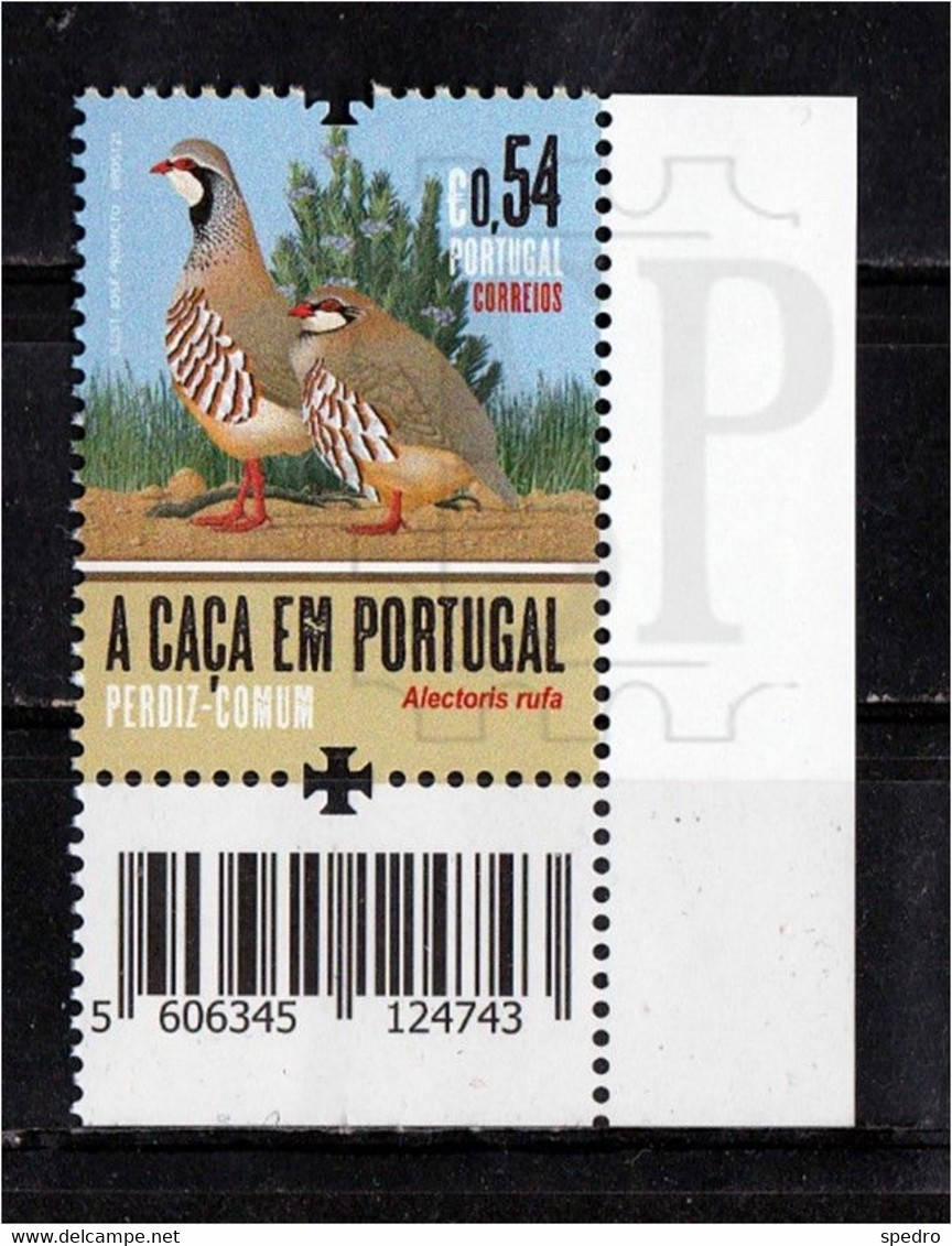 Portugal 2021 Caça Perdiz Comum Partridge Fauna Faune Animal Animaux Alectoris Rufa Bird Birds Corner Sheet Code - Rebhühner & Wachteln