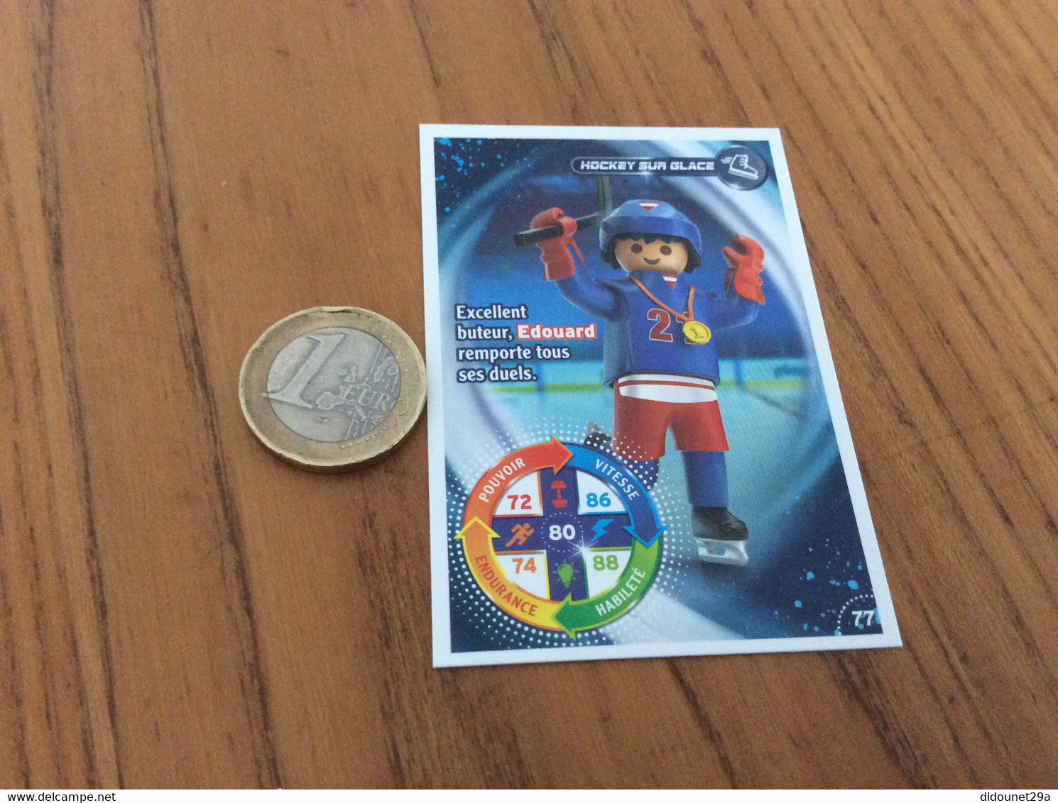 Carte Playmobil * 2021 Geobra "N°77 - HOCKEY SUR GLACE" - Andere & Zonder Classificatie